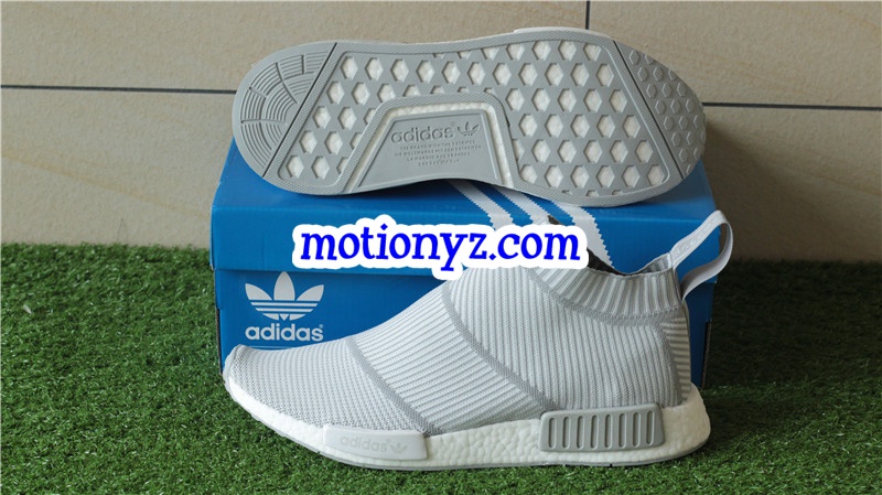 Real Boost Adidas NMD City Sock Primeknit Light Grey